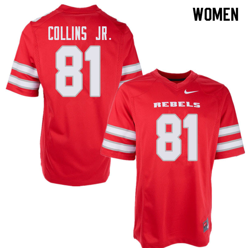 Women's UNLV Rebels #81 Andre Collins Jr. College Football Jerseys Sale-Red